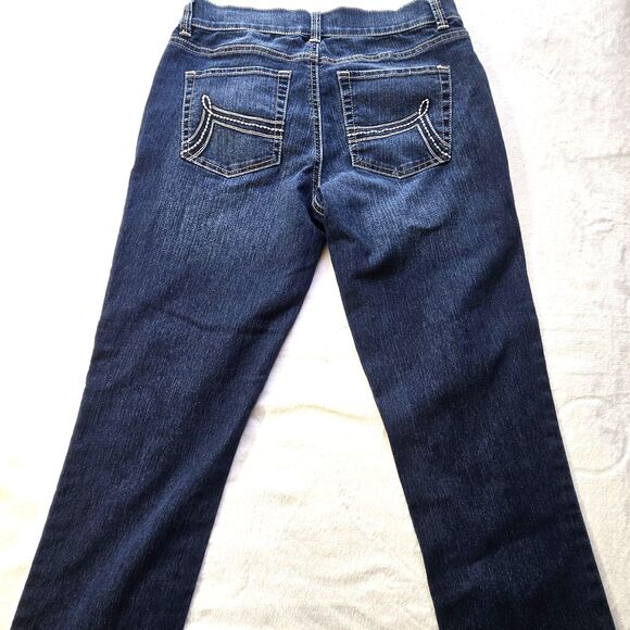 White House Black Market Womens Noir SZ 2 Med Wash Blue Low Rise Cropped Jeans - Picture 2 of 5